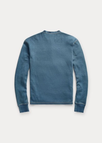 Henley Ralph Lauren Hombre Azules Azules Azules - Jacquard-Knit - RXGUC3098